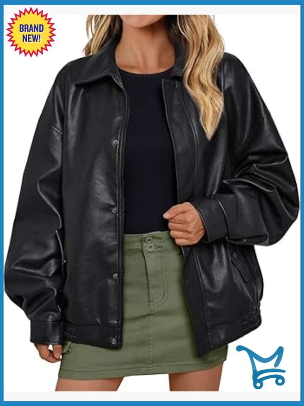 Oversized Faux Suede Leather Jacket Zip Up Motorcycle Coat Blazer